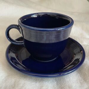Blue Fiestaware Teacup & Saucer
